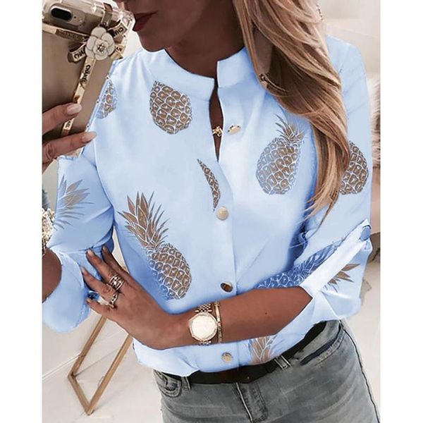 women's blouses & shirts fashion spring autumn pineapple pattern printed blouse long sleeve button shirt casual ladies tee plus size, White
women's blouses & shirts fashion spring autumn pineapple pattern printed blouse long sleeve button shirt casual ladies tee plus size, White