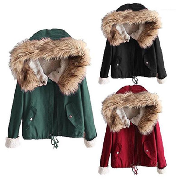women jacket fashion trend zipper hooded collar woolen short coat designer winter female new loose casual thicken outerwear fur collar slim, Black;brown
women jacket fashion trend zipper hooded collar woolen short coat designer winter female new loose casual thicken outerwear fur collar slim, Black;brown