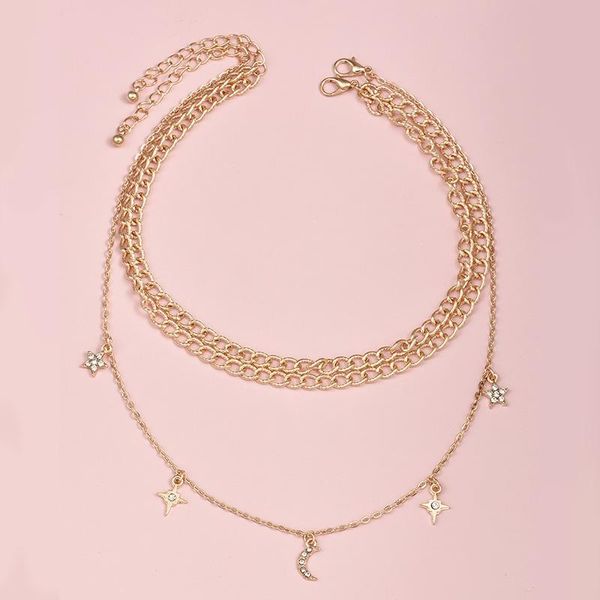 multi layer link chain necklace for women star moon pendant choker necklaces gold color collar jewelry, Golden;silver
multi layer link chain necklace for women star moon pendant choker necklaces gold color collar jewelry, Golden;silver