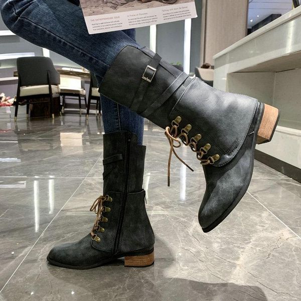 large size 35-43 2020 new women's boots autumn retro riding buckle shoes for woman high heels ladies walking mid calf wild boot, Black
large size 35-43 2020 new women's boots autumn retro riding buckle shoes for woman high heels ladies walking mid calf wild boot, Black