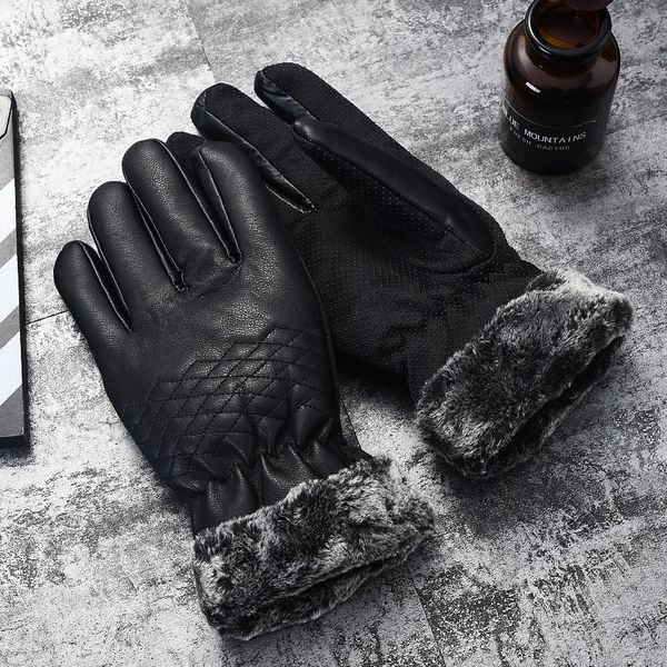 new winter men's imitation leather outdoor travel warm pu belt hairy mouth thickening magic gloves for men, Blue;gray
new winter men's imitation leather outdoor travel warm pu belt hairy mouth thickening magic gloves for men, Blue;gray