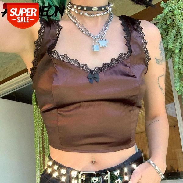 allneon y2k fashion solid lace trim spaghetti strap cami e-girl vintage v-neck satin brown crop 2000s aesthetics punk #yo58, White
allneon y2k fashion solid lace trim spaghetti strap cami e-girl vintage v-neck satin brown crop 2000s aesthetics punk #yo58, White