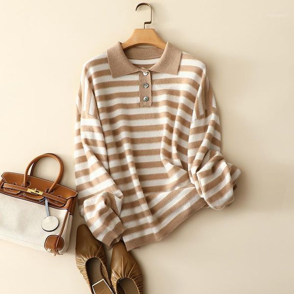 europe fashion 100% cashmere striped sweater women half buttons oversized pullovers female knitted stylish knitwear1, White;black
europe fashion 100% cashmere striped sweater women half buttons oversized pullovers female knitted stylish knitwear1, White;black