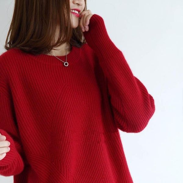 utumn and winter woolen sweater women's round neck pullover sweater loose large knitwear korean thickened cashmere women1, White;black
utumn and winter woolen sweater women's round neck pullover sweater loose large knitwear korean thickened cashmere women1, White;black