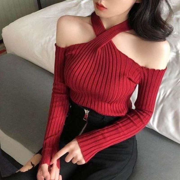 oversize women cross halter sweaters 2021 spring fashion ladies elegant knitted pullovers female knitwear soft girls chic, White;black
oversize women cross halter sweaters 2021 spring fashion ladies elegant knitted pullovers female knitwear soft girls chic, White;black