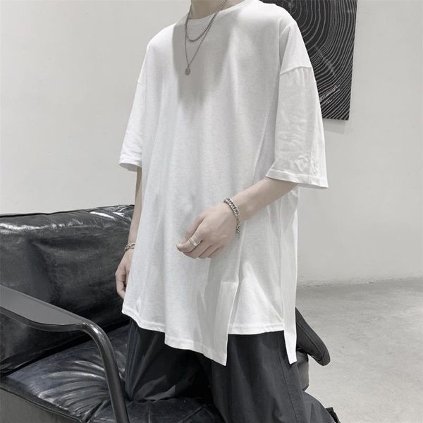 summer t shirt men's fashion solid color casual cotton short-sleeved t-shirt men streetwear wild loose hip-hop split tshirt mens, White;black
summer t shirt men's fashion solid color casual cotton short-sleeved t-shirt men streetwear wild loose hip-hop split tshirt mens, White;black