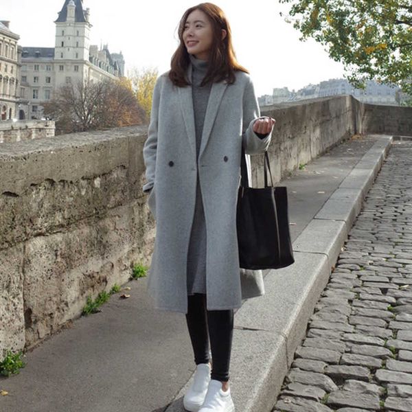 fashion new autumn and winter women's long straight windbreaker thick section ms woolen coat, Black
fashion new autumn and winter women's long straight windbreaker thick section ms woolen coat, Black