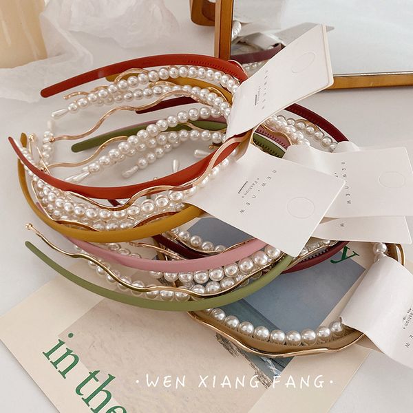 3-piece candy colored hair band combination pearl headband ins wave metal hairpin versatile headdress with net red girl
3-piece candy colored hair band combination pearl headband ins wave metal hairpin versatile headdress with net red girl