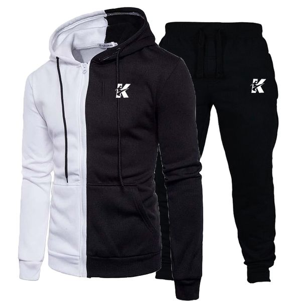 men's wholesale fashion color matching sports hooded sweater men's fashion casual simple cardigan jacket trousers suit customizati, Gray
men's wholesale fashion color matching sports hooded sweater men's fashion casual simple cardigan jacket trousers suit customizati, Gray