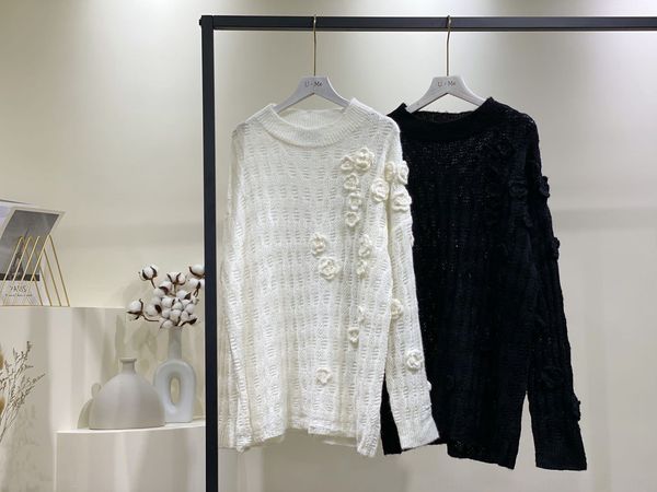 yna5t xiaohuasu handmade three-dimensional leisure for women 2020 autumn new solid color flower sweater sweater knitting long sleeve, White;black
yna5t xiaohuasu handmade three-dimensional leisure for women 2020 autumn new solid color flower sweater sweater knitting long sleeve, White;black