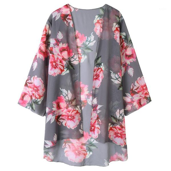 women's chiffon cover-up summer holiday beach 3/4 batwing sleeve floral pattern irregular hem ladies coat1, Black;brown
women's chiffon cover-up summer holiday beach 3/4 batwing sleeve floral pattern irregular hem ladies coat1, Black;brown