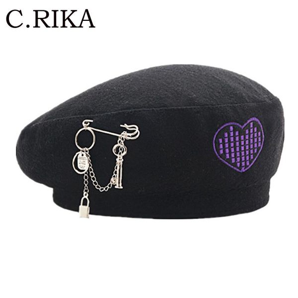 berets lady winter england chain korean fashion woolen beret hat women girls love embroidery caps warm painter sboy, Blue;gray
berets lady winter england chain korean fashion woolen beret hat women girls love embroidery caps warm painter sboy, Blue;gray