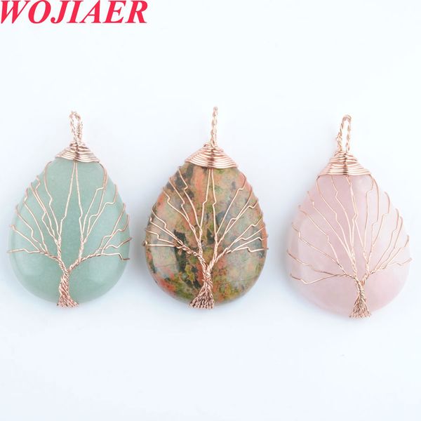 wojiaer handmade wrap wire tree of life chokers necklaces & pendants water drop shape natural stone rose pink quartz crystal jewelry bo901, Golden;silver
wojiaer handmade wrap wire tree of life chokers necklaces & pendants water drop shape natural stone rose pink quartz crystal jewelry bo901, Golden;silver