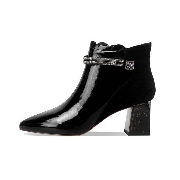 genuine leather ladies ankle boots crystal decoration high heels women boots winter wedding party shoes woman, Black
genuine leather ladies ankle boots crystal decoration high heels women boots winter wedding party shoes woman, Black