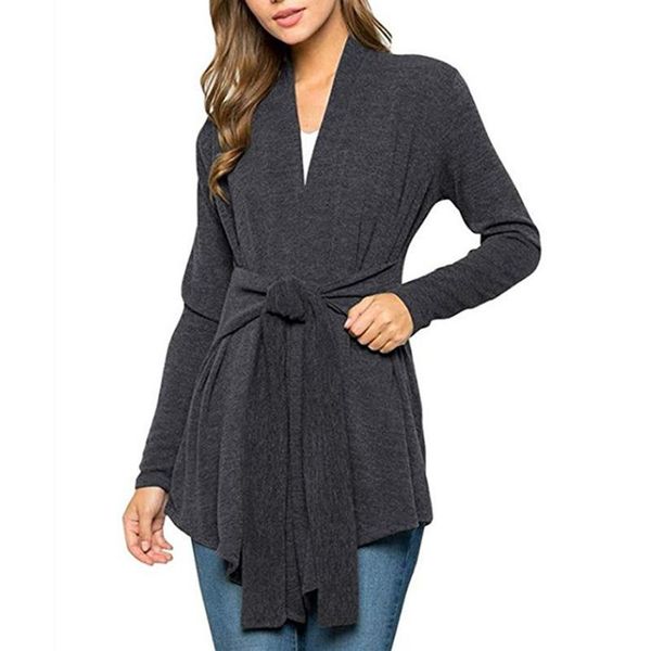 women's fashion casual solid color long sleeves tie decoration warm knitted cardigan coat jacket, Black;brown
women's fashion casual solid color long sleeves tie decoration warm knitted cardigan coat jacket, Black;brown
