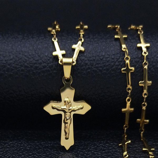 2020 fashion jesus cross stainless steel necklace for women gold color statement necklace jewerly collares mujer n19510, Silver
2020 fashion jesus cross stainless steel necklace for women gold color statement necklace jewerly collares mujer n19510, Silver