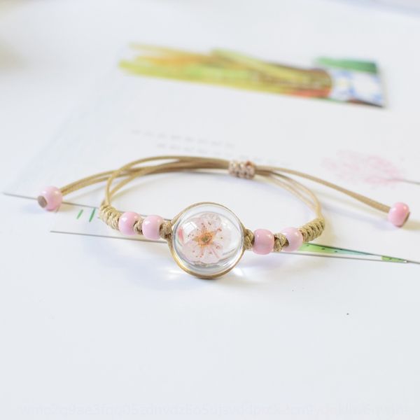 new style dry flower simple small fresh glass ball lady's bracelet a variety of plant flowers woven bracelet bcsen, Golden;silver
new style dry flower simple small fresh glass ball lady's bracelet a variety of plant flowers woven bracelet bcsen, Golden;silver