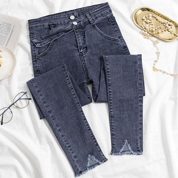 women2020 spring and autumn new smoke gray was thin simple high waist stretch feet jeans jeans1, Blue
women2020 spring and autumn new smoke gray was thin simple high waist stretch feet jeans jeans1, Blue