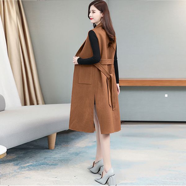 new 2021 woolen jacket medium female winter long sleeveless waistcoat with belt ladies vest y206 8rk6 36g1, Black;white
new 2021 woolen jacket medium female winter long sleeveless waistcoat with belt ladies vest y206 8rk6 36g1, Black;white