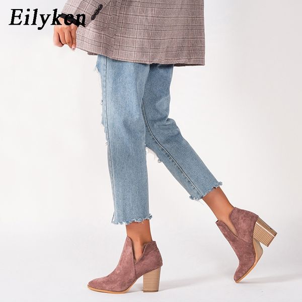 eilyken women designer ankle elegant boots low high heels 8cm zipper short quality boots shoes size 36-43 t200425, Black
eilyken women designer ankle elegant boots low high heels 8cm zipper short quality boots shoes size 36-43 t200425, Black