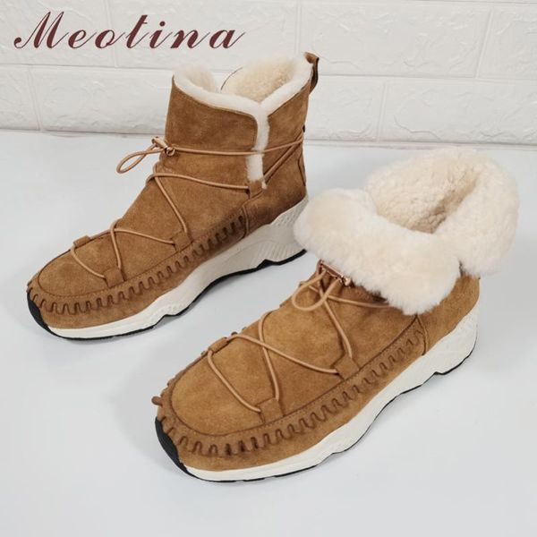 meotina cow suede platform wedge heels fur snow boots women ankle boots shoes real wool mid heel warm short winter brown, Black
meotina cow suede platform wedge heels fur snow boots women ankle boots shoes real wool mid heel warm short winter brown, Black