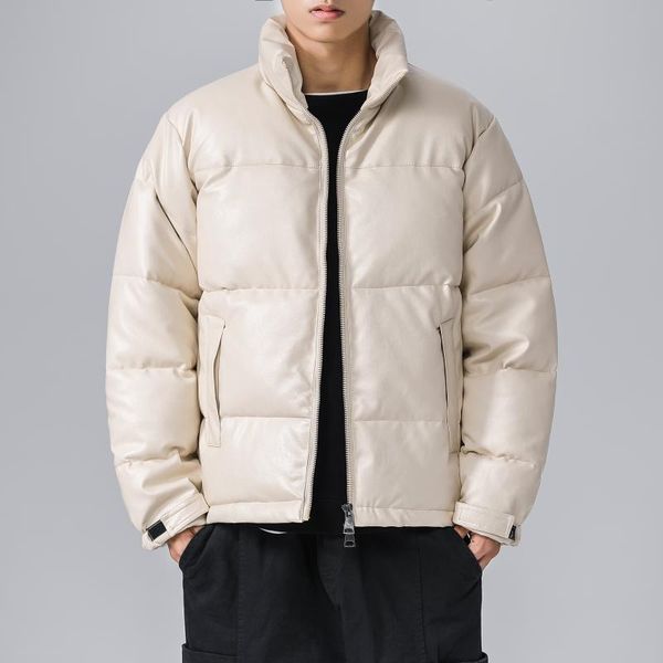 men's winter wear plus size 5xl casual stand collar parkas men's winter jacket thick cotton liner loose pu leather parkas, Black
men's winter wear plus size 5xl casual stand collar parkas men's winter jacket thick cotton liner loose pu leather parkas, Black