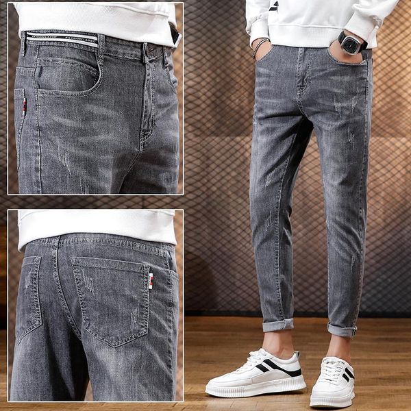 jeans men's 2021 new autumn stretch slim-fit korean version of the trend winter nine-point pants casual pants, Blue
jeans men's 2021 new autumn stretch slim-fit korean version of the trend winter nine-point pants casual pants, Blue