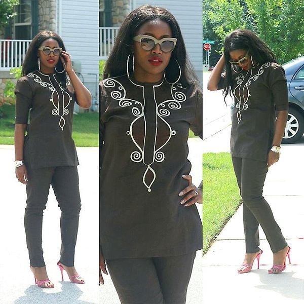 african dresses for women soft material embroidery design dress with pants1, Red 
african dresses for women soft material embroidery design dress with pants1, Red