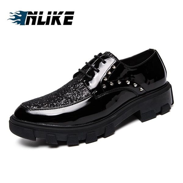 patent leather dress shoes for men british designer leather men pointed toe wedding flats, Black
patent leather dress shoes for men british designer leather men pointed toe wedding flats, Black
