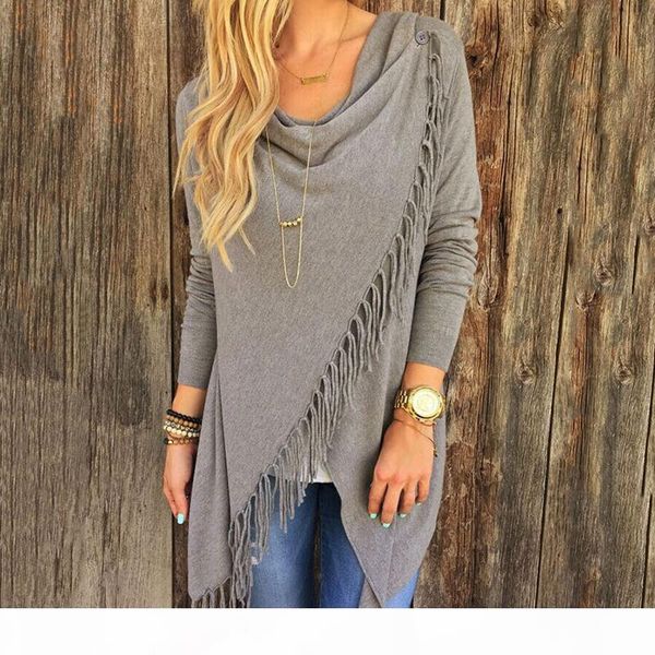 women autumn spring sweater asymmetric loose tassel sweater long sleeve cowl neck black gray white, White;black
women autumn spring sweater asymmetric loose tassel sweater long sleeve cowl neck black gray white, White;black
