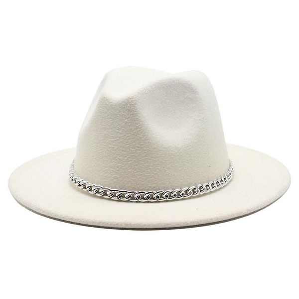 wide brim hats 2021 fedora hat women men imitation wool felt with metal chain decor panama fedoras chapeau sombrero, Blue;gray
wide brim hats 2021 fedora hat women men imitation wool felt with metal chain decor panama fedoras chapeau sombrero, Blue;gray
