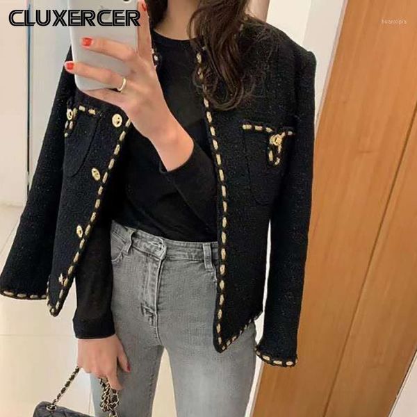 spring autumn black tweed jackets women chic solid o-neck coat female casual long sleeve slim ropa de mujer1, White;black
spring autumn black tweed jackets women chic solid o-neck coat female casual long sleeve slim ropa de mujer1, White;black