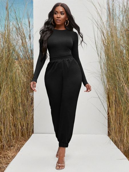 solid tee with elastic waist sweatpants m1nk#, White
solid tee with elastic waist sweatpants m1nk#, White