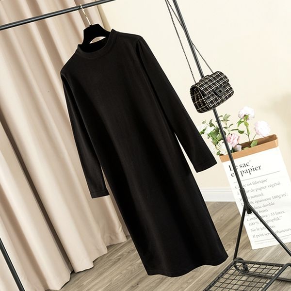 2021 new women basic knit straight o neck solid long sleeve sweater dress autumn winter elegant black apricot midi dresses tpwf, Black;gray
2021 new women basic knit straight o neck solid long sleeve sweater dress autumn winter elegant black apricot midi dresses tpwf, Black;gray