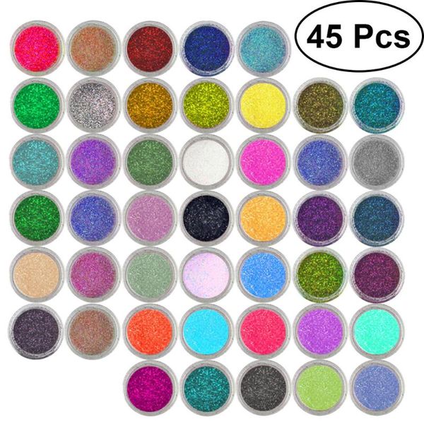 45 colors nail glitter powder eyeshadow makeup nail art pigment glitter dust powder set (random color), Silver;gold
45 colors nail glitter powder eyeshadow makeup nail art pigment glitter dust powder set (random color), Silver;gold