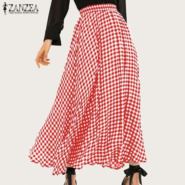 2020 summer maxi skirts women casual pleated vestidos zanzea elastic waist check plaid beach holiday faldas saia skirt jupe robe1, Black
2020 summer maxi skirts women casual pleated vestidos zanzea elastic waist check plaid beach holiday faldas saia skirt jupe robe1, Black