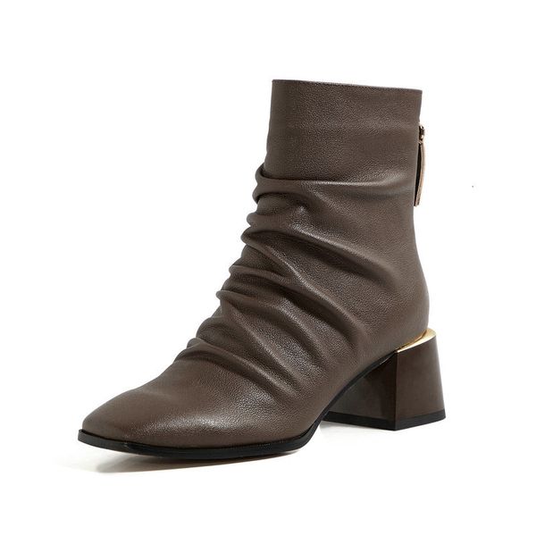2021 new elegant pleated high heels dancing shoes woman genuine leather winter warm women short ankle boots 6q5z, Black
2021 new elegant pleated high heels dancing shoes woman genuine leather winter warm women short ankle boots 6q5z, Black