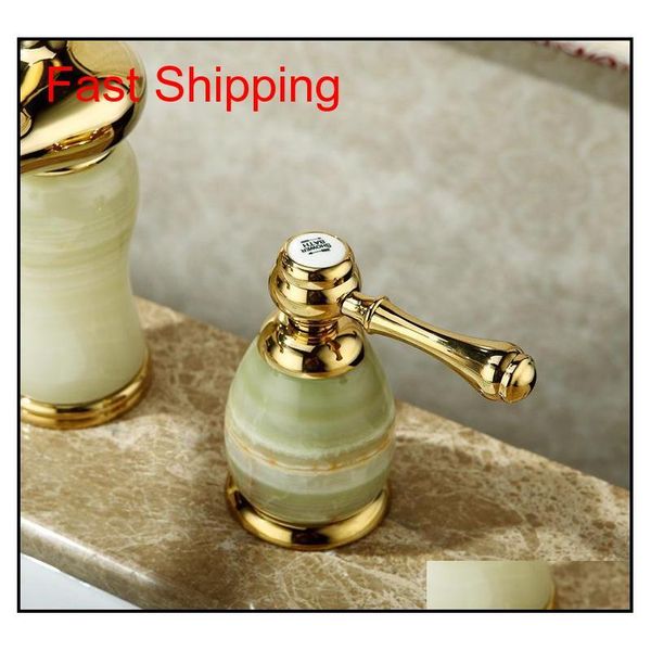 new arrival gold finished luxury widespread bathroom sink faucet brass and jade ba qylvnz packing2010
new arrival gold finished luxury widespread bathroom sink faucet brass and jade ba qylvnz packing2010