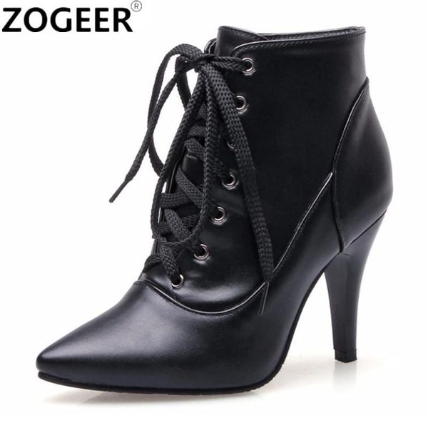 brand ankle boots for women fashion pointed toe high heel motorcycle boots pu leather black lace-up ladies short shoes
brand ankle boots for women fashion pointed toe high heel motorcycle boots pu leather black lace-up ladies short shoes