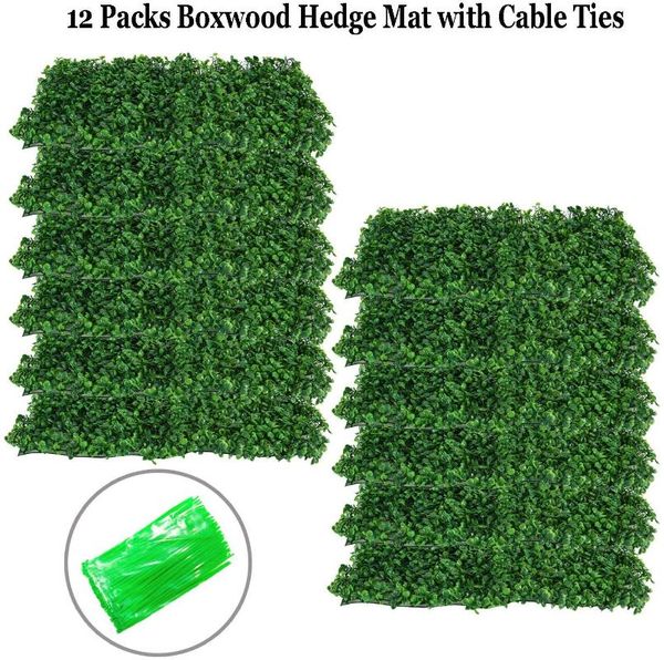 artificial boxwood milan grass mat with grid back design, includes ties, set of 10 60cmx40cm tiles, dark green
artificial boxwood milan grass mat with grid back design, includes ties, set of 10 60cmx40cm tiles, dark green