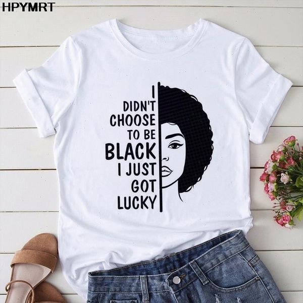i didnt choose to be black i just got lucky letter t shirt women afro beauty girl t shirt female fashion, White
i didnt choose to be black i just got lucky letter t shirt women afro beauty girl t shirt female fashion, White