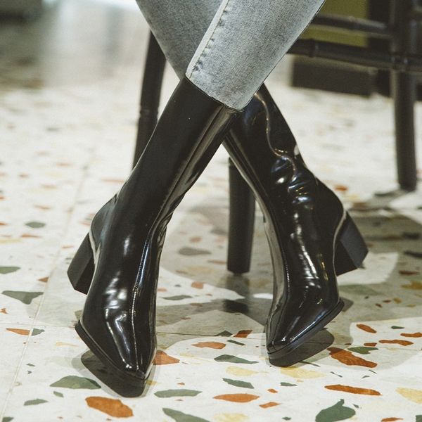 2021 new marks winter female ankle high heels toe foot black riding boots 6278
2021 new marks winter female ankle high heels toe foot black riding boots 6278