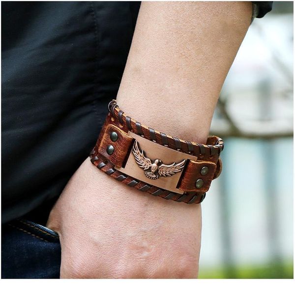 trendy brown flying eagle wide leather bracelet men punk braided rope alloy cuff bangle male wristband bracelet mens jllvrq
trendy brown flying eagle wide leather bracelet men punk braided rope alloy cuff bangle male wristband bracelet mens jllvrq
