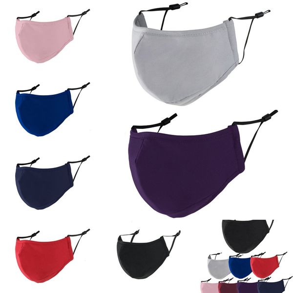 wholesale 3-layer black cotton breathable face factory masks gray red washable mouth mask anti-haze pm2.5 facemask p7x03