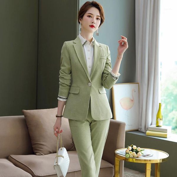 green gray business formal pant suit women classic style single button jacket and pant office ladies work suit blazer size s-4xl1, White
green gray business formal pant suit women classic style single button jacket and pant office ladies work suit blazer size s-4xl1, White