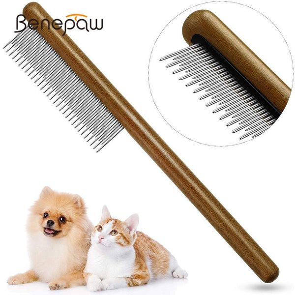 benepaw professional dog comb comfortable wooden handle short long teeth pet comb for removing matted loose hair knot tangles
benepaw professional dog comb comfortable wooden handle short long teeth pet comb for removing matted loose hair knot tangles