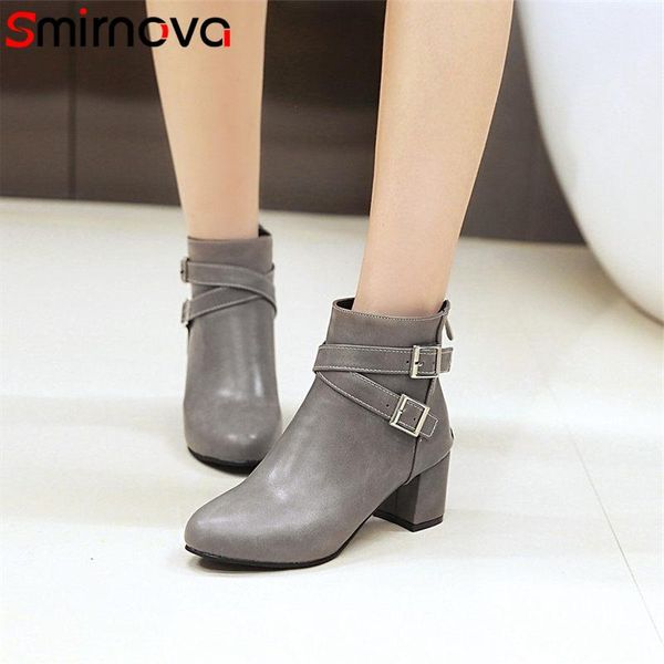 boots smirnova 2021 winter arrival fashion buckle zip round toe ankle for women solid high heel, Black
boots smirnova 2021 winter arrival fashion buckle zip round toe ankle for women solid high heel, Black