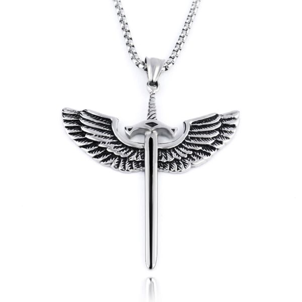 s1846 fashion jewelry punk cross necklace men hiphop angel wing cross pendant necklace, Silver
s1846 fashion jewelry punk cross necklace men hiphop angel wing cross pendant necklace, Silver