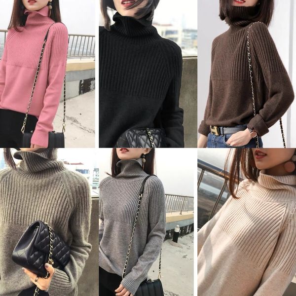 autumn and winter new women's loose lazy sweater high collar large size solid color thickened base shirt sweater zvmpd, White;black
autumn and winter new women's loose lazy sweater high collar large size solid color thickened base shirt sweater zvmpd, White;black