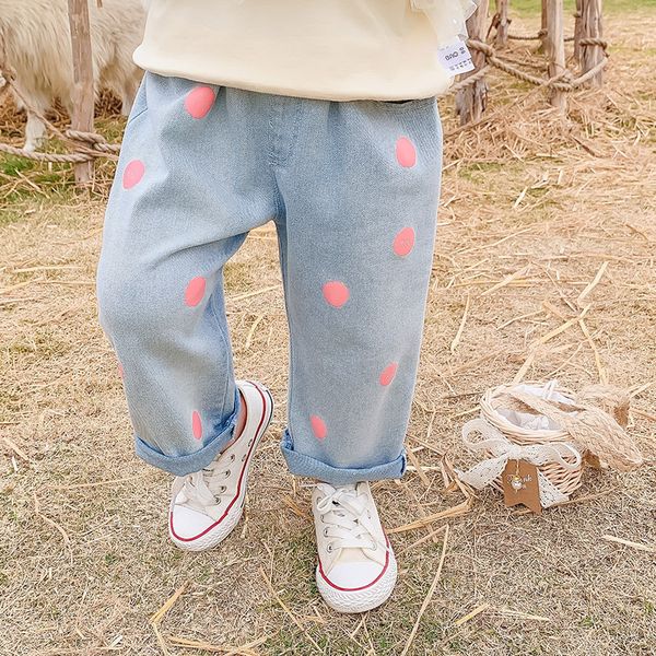 spring baby girls fashion colorful dot printed jeans boys loose casual denim pants 1-6y 1006, Blue
spring baby girls fashion colorful dot printed jeans boys loose casual denim pants 1-6y 1006, Blue